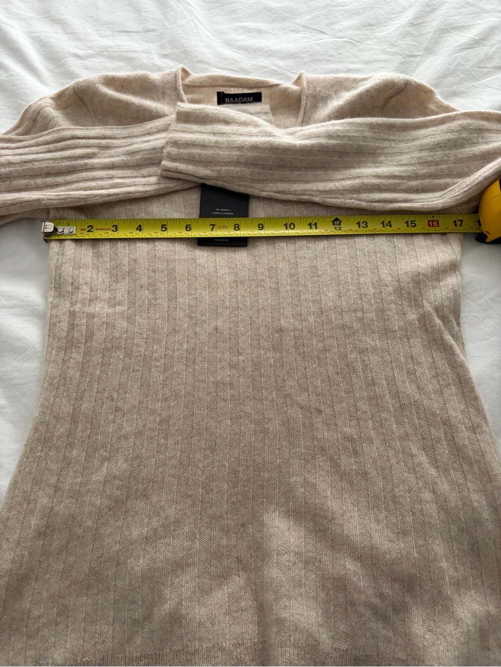 NAADAM Lightweight Balletcore Ribbed Cashmere Sweater Size Large - Picture 9 of 13